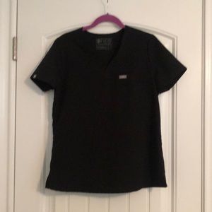 Figs Catrina Scrub Top Black!